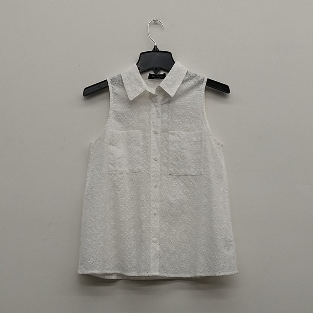 Eden Society White Flower Knit Button Down